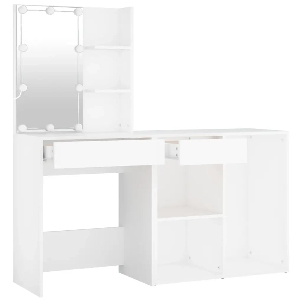 Toeletta con LED e Armadietto Bianco in Legno Multistrato 3082017