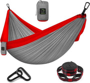 Hangmat leggera per due persone - 300 x 200 cm - trasportabile e respirante - con attacco per ombrellone - per viaggi all'aperto, escursioni, gite in bicicletta, pesca e relax al mare per due persone