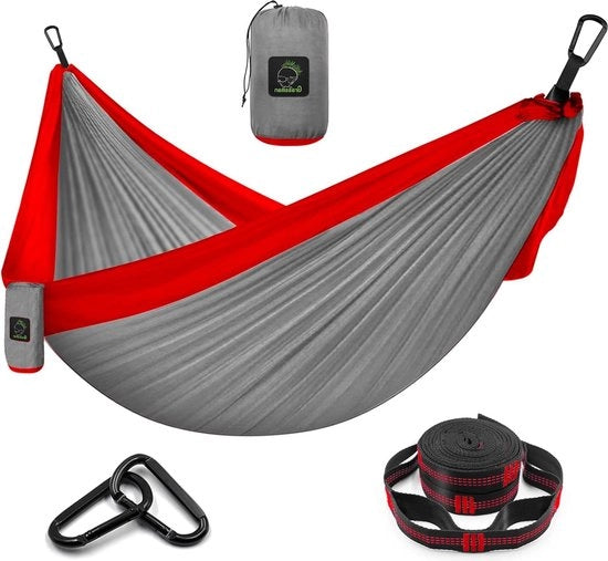 Hangmat leggera per due persone - 300 x 200 cm - trasportabile e respirante - con attacco per ombrellone - per viaggi all'aperto, escursioni, gite in bicicletta, pesca e relax al mare per due persone