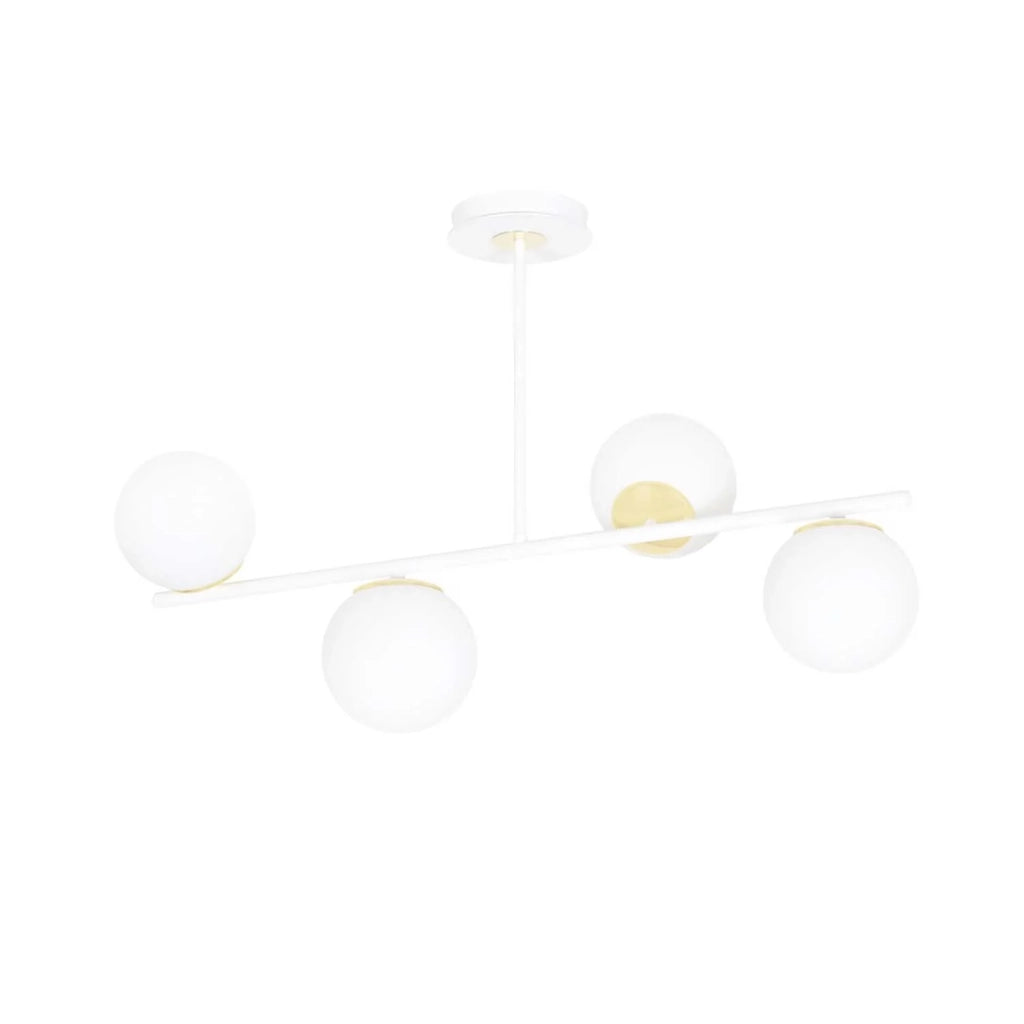 Plafoniera Contemporaneo Vishnu Acciaio Bianco 4 Luci E14 Ip20