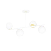 Plafoniera Contemporaneo Vishnu Acciaio Bianco 4 Luci E14 Ip20