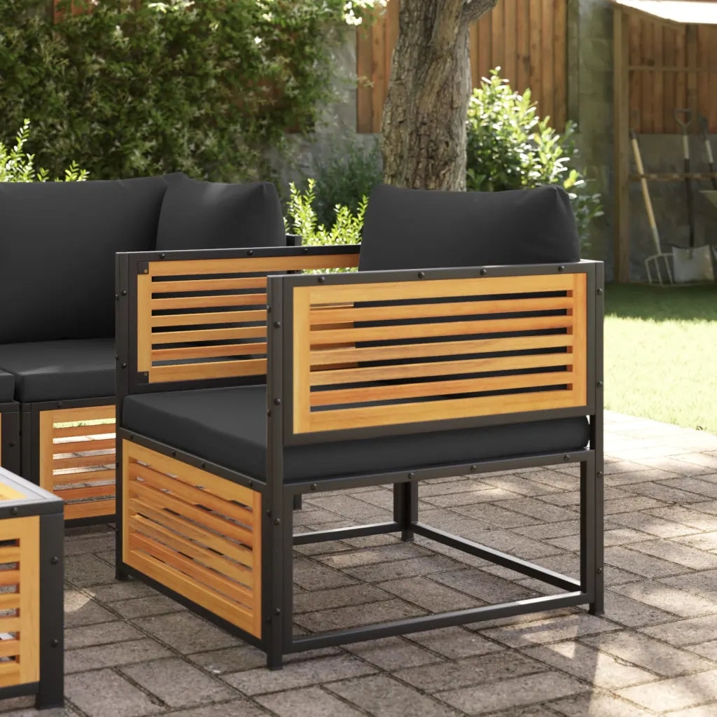 vidaXL Sedia da Giardino con Cuscini in Legno Massello di Acacia