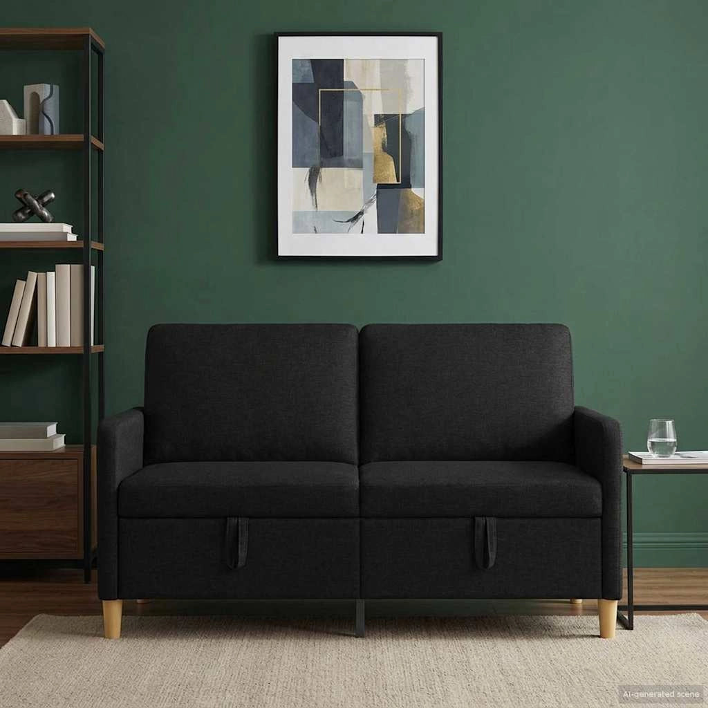 Divano con Storage Nero 152 x 78 x 87 cm Poliestere 42036921