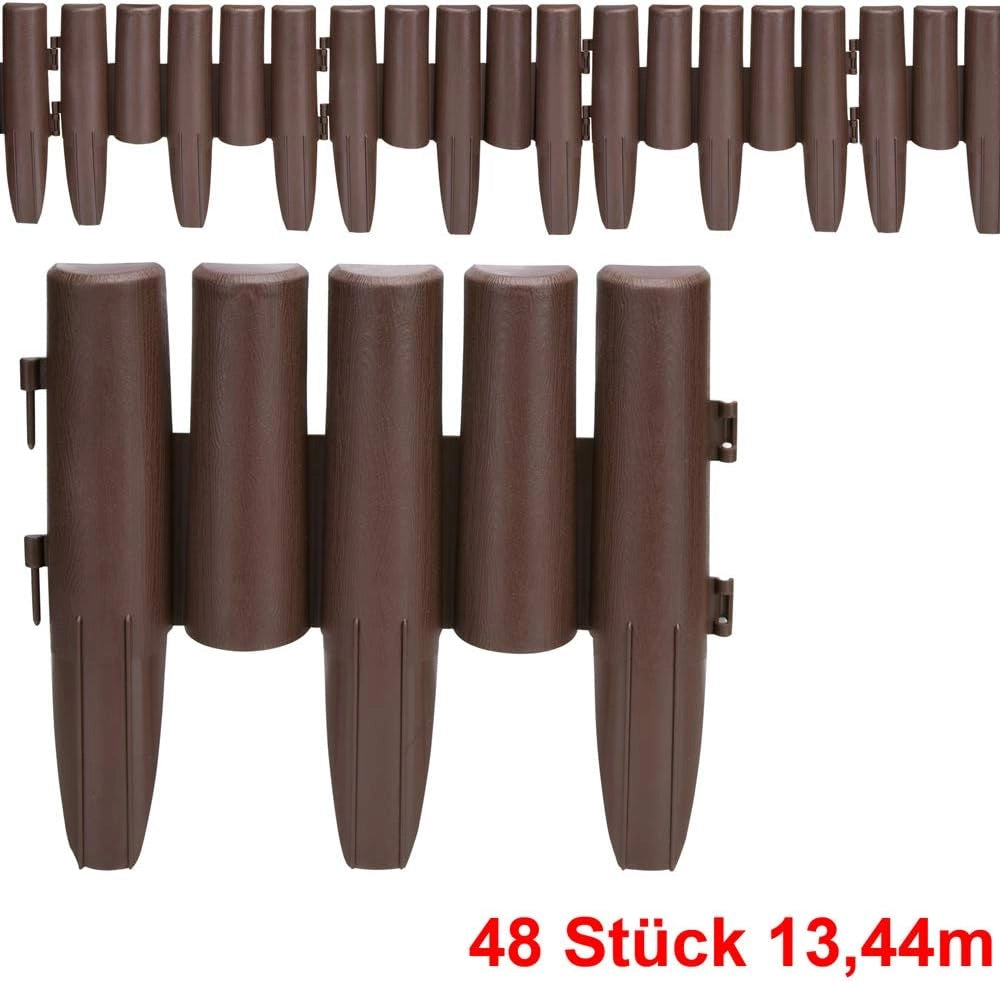 6x 8 Pz Recinto Aiuole 13,44m Prato Cornice Decorativa Giardino Recinzione Paletti Bordatura Palizzata