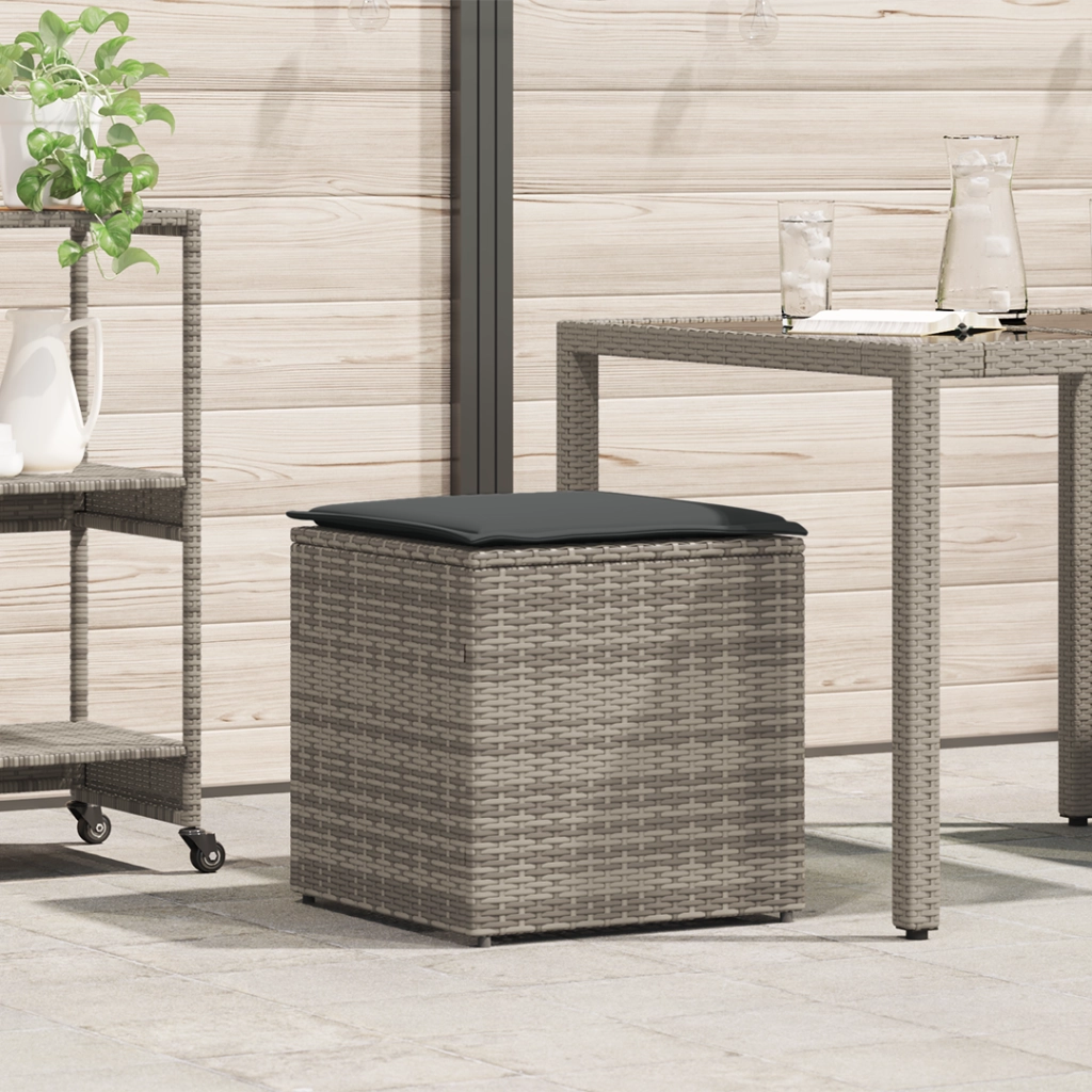 Box di Stoccaggio da Esterno Grigio e Grigio Scuro Rattan Grande