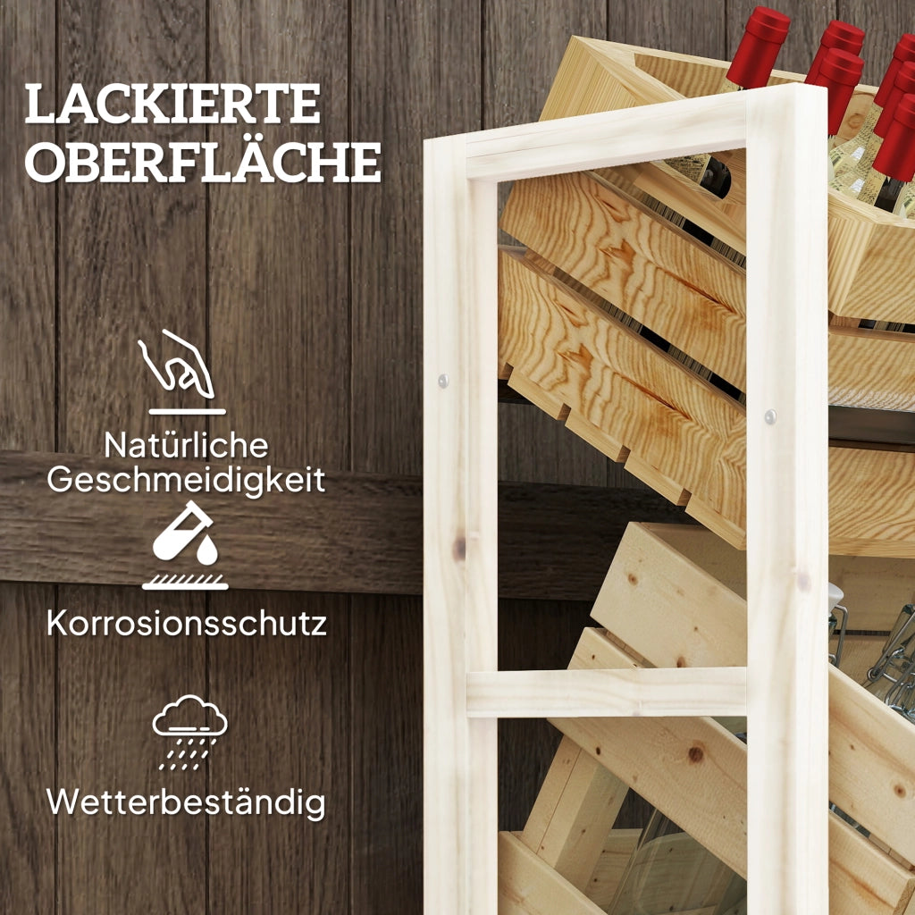 Libreria per Casse di Bevande ¨C zephmum ¨C 56x32x112 cm Legno Naturale