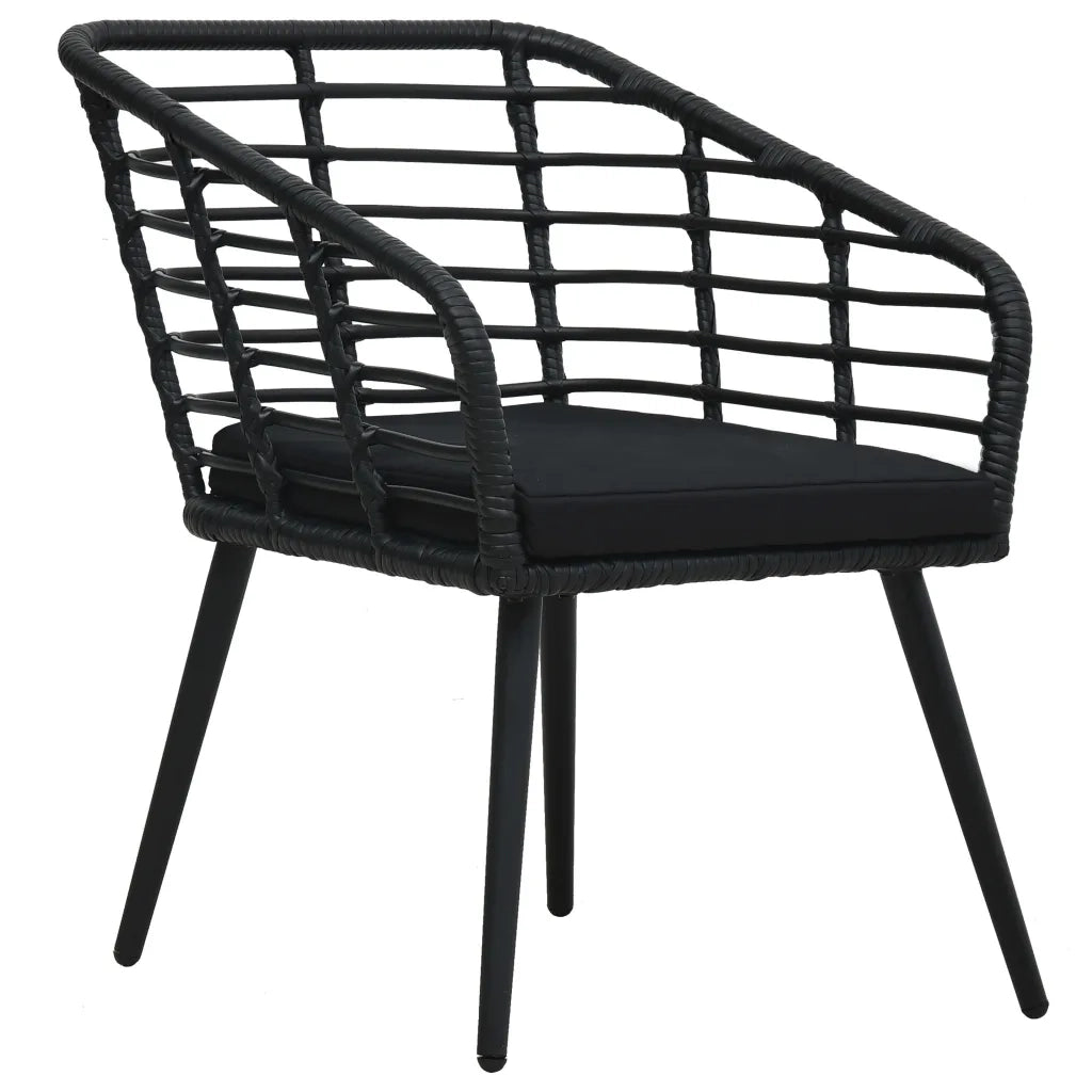 Sedie da Giardino con Cuscini 2 pz | Sedie da Esterno in Polyrattan Nere