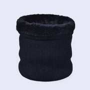 Sciarpa spessa in maglia a tinta unita da donna, elegante e calda per il collo, foderata in pile, perfetta per l'inverno.