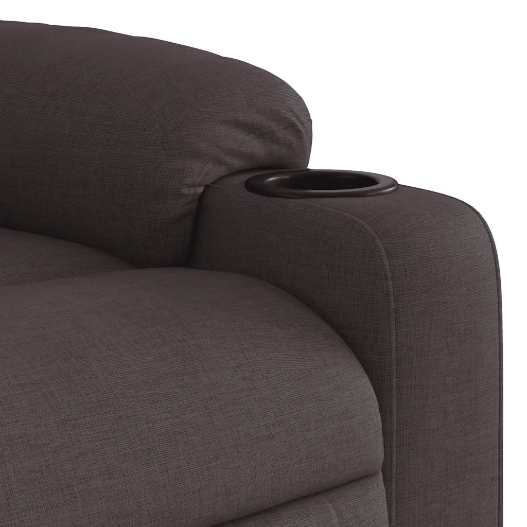 Poltrona Reclinabile Marrone Scuro in Tessuto 374152