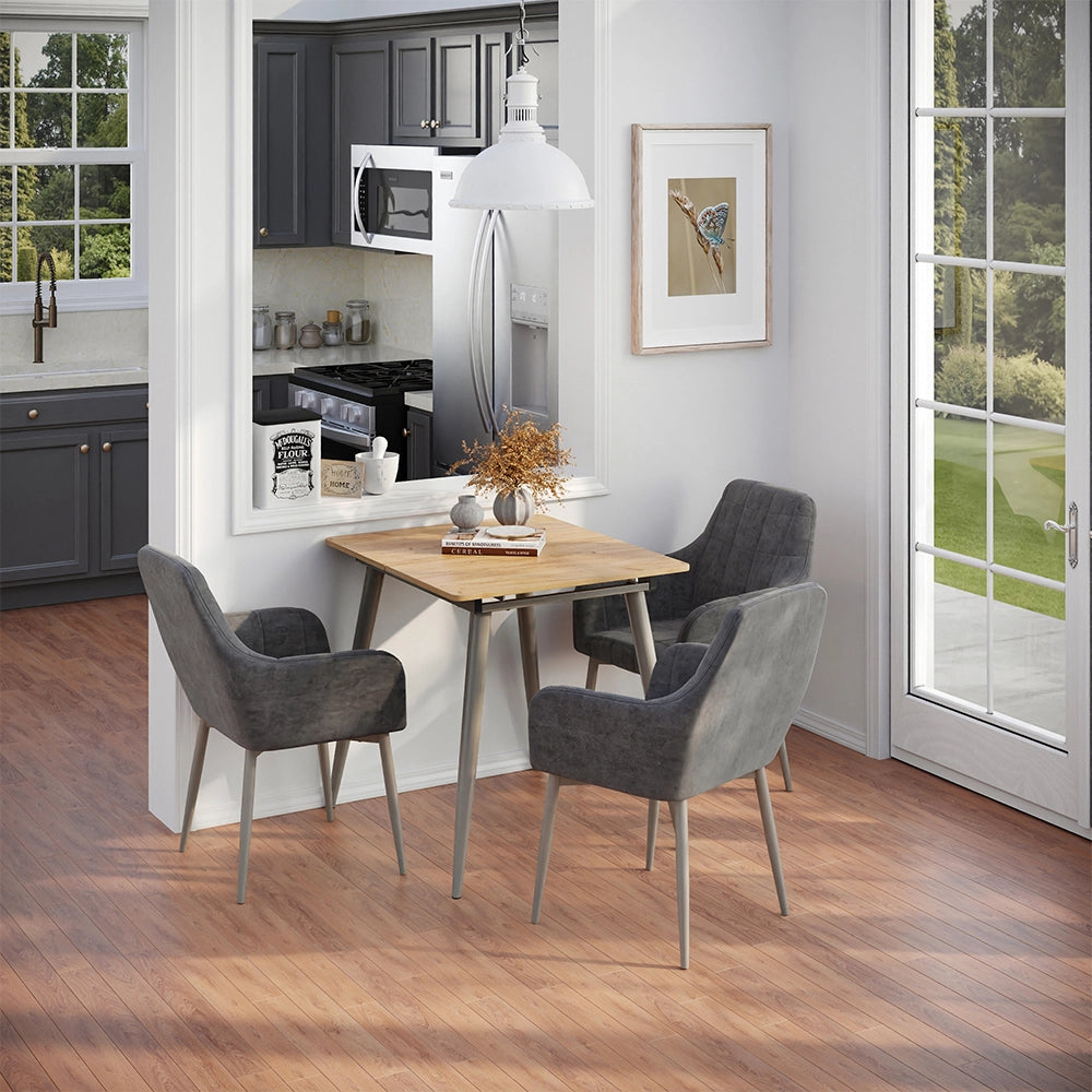 Vicco tavolo da pranzo allungabile Rovere Goldkraft/Grigio 80 x 70 cm Estensibile