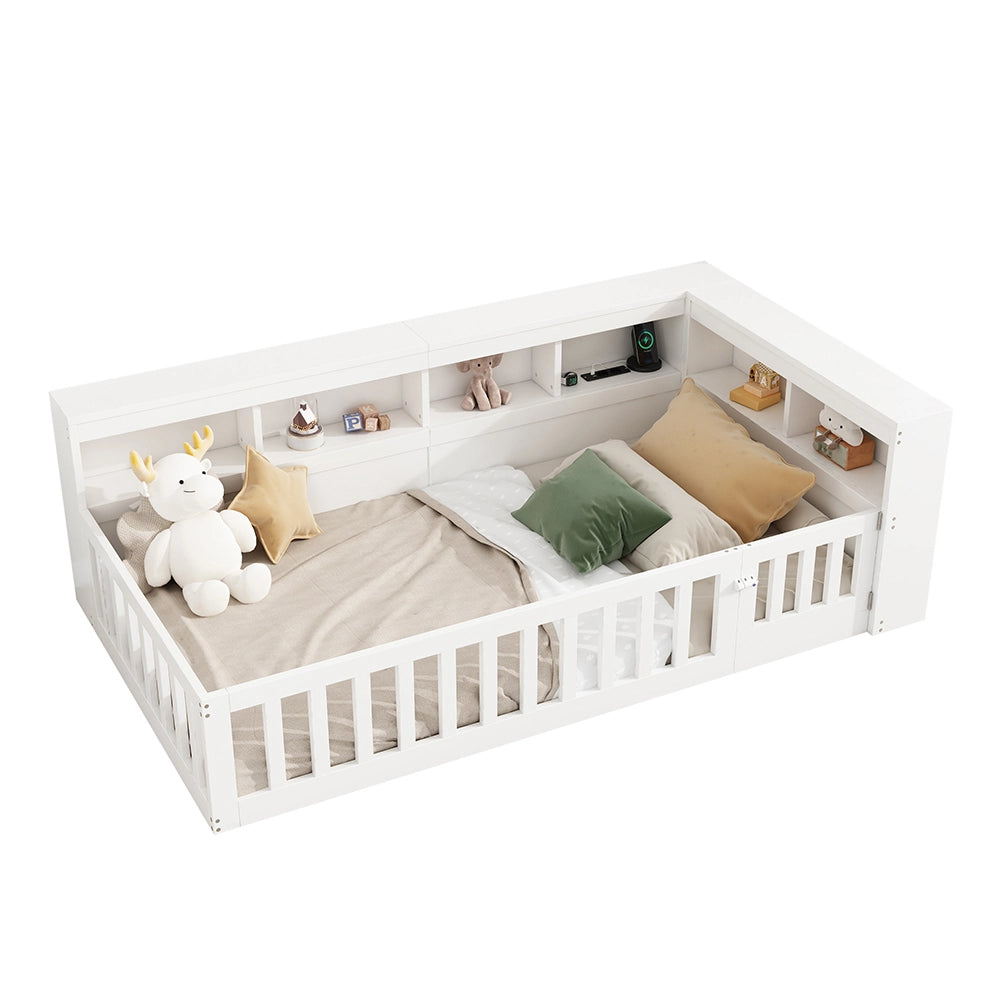 Daybed - Xylo - 90x200 cm USB balaustra bianco