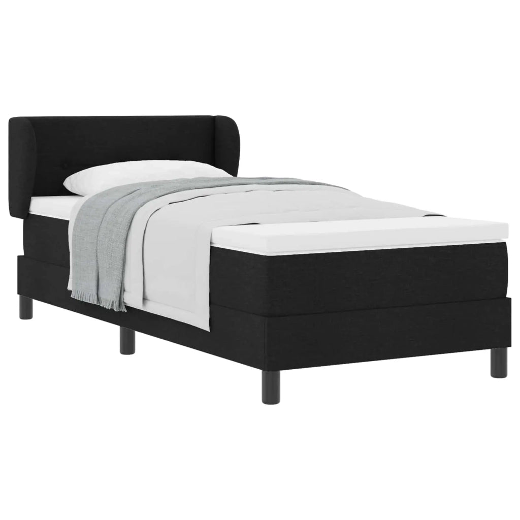 Letto a molle con materasso Nero 90 x 200 cm Tessuto 3340005
