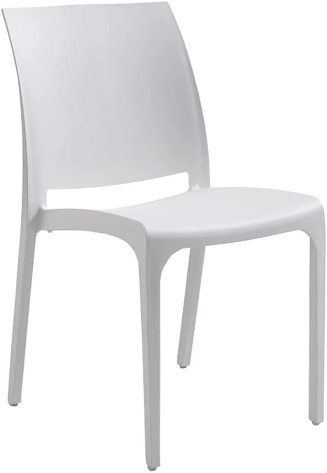 Sedia in resina impilabile made in Italy design per interno esterno SOFIA Bianca 4 pz