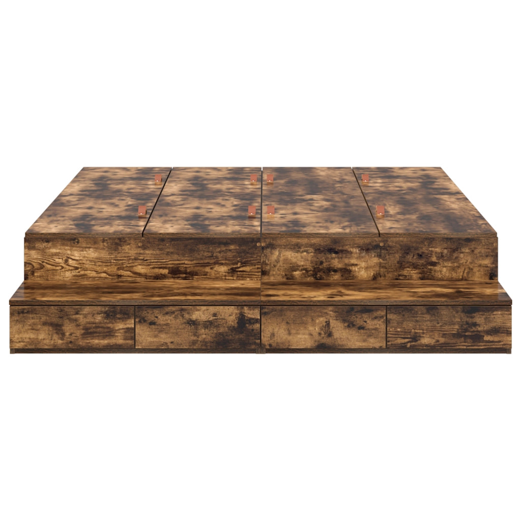 Struttura letto contenitore Quercia affumicata 140x190 cm