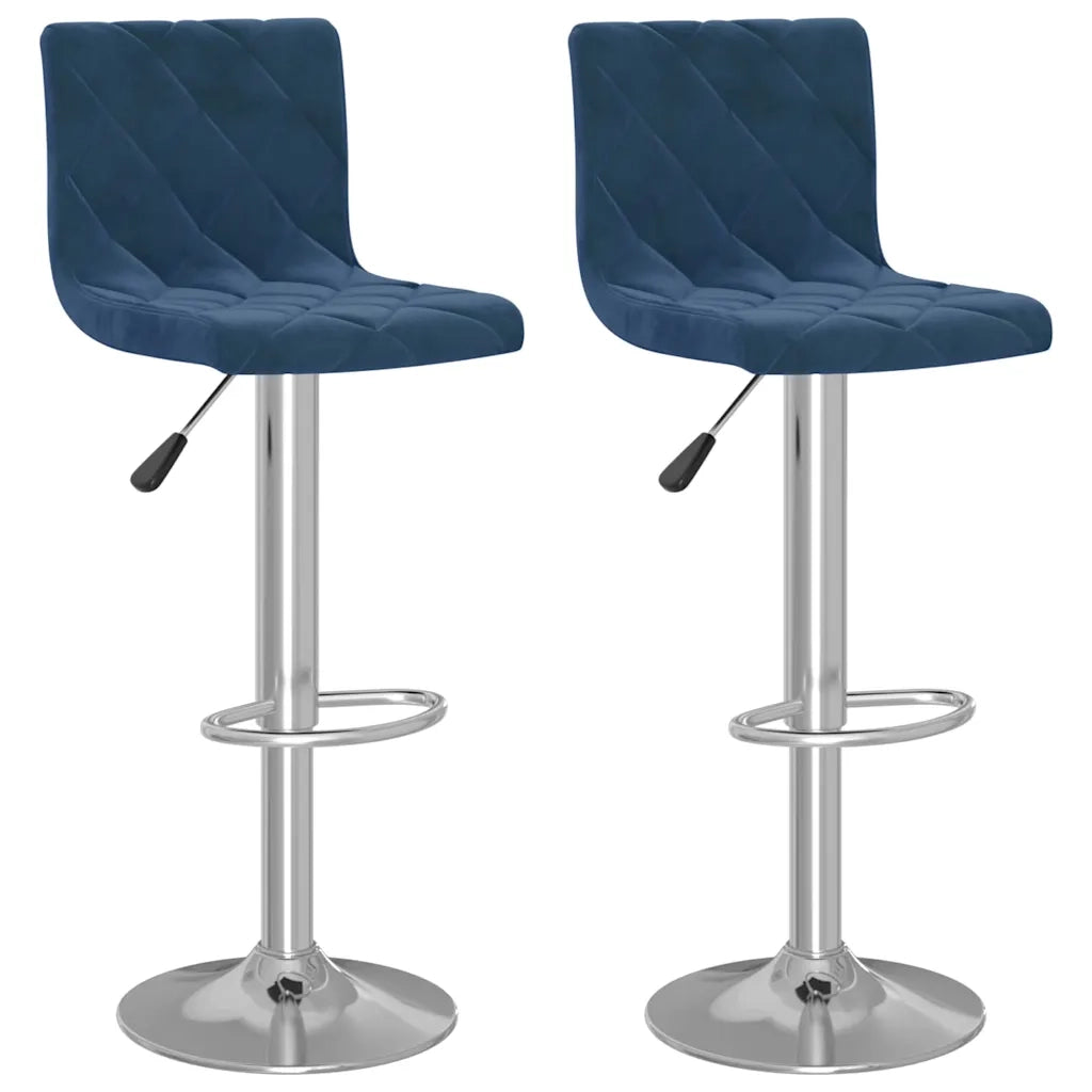 vidaXL Sgabelli da Bar 2 pz Blu in Velluto
