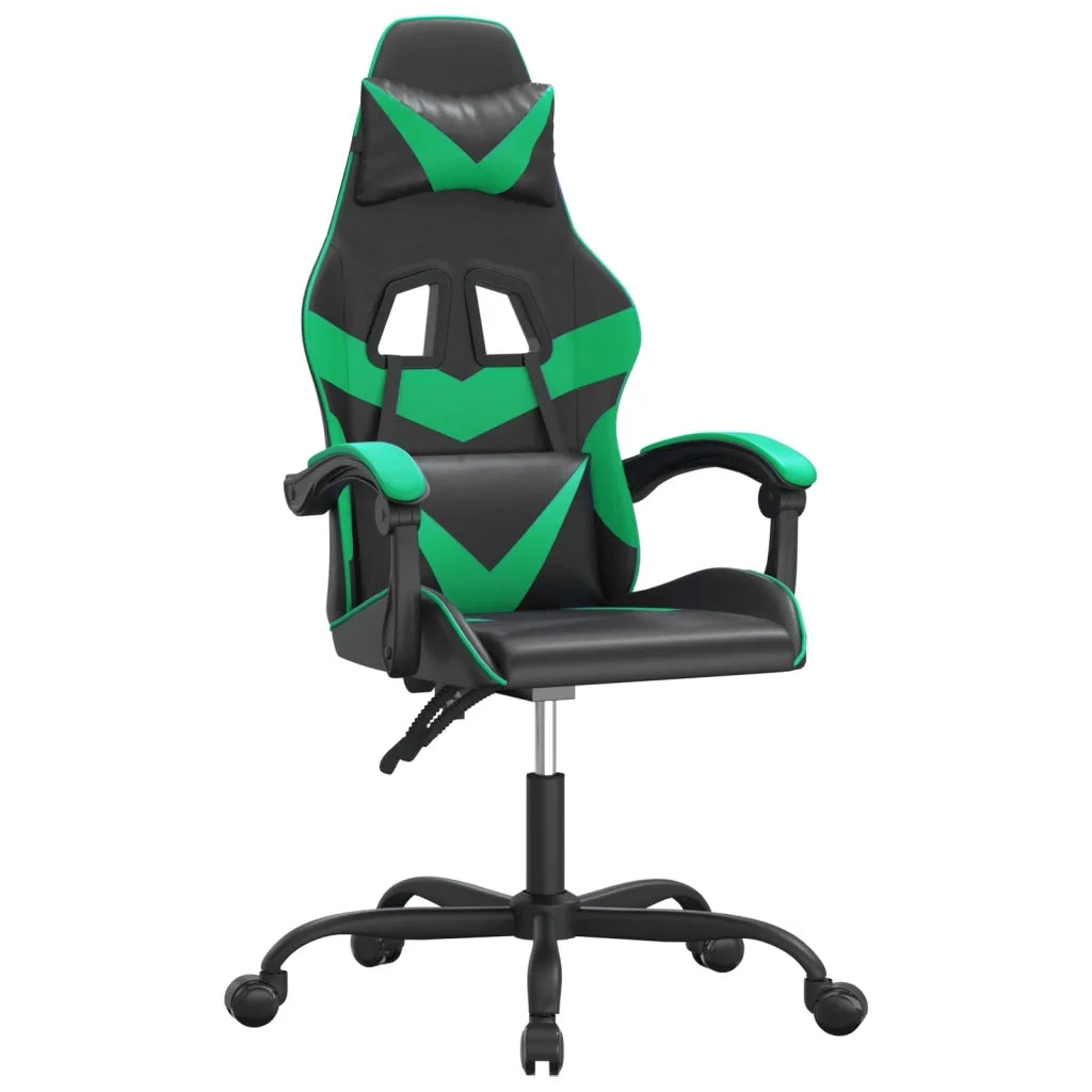 Sedia da Gaming Girevole Nera e Verde in Similpelle 349546