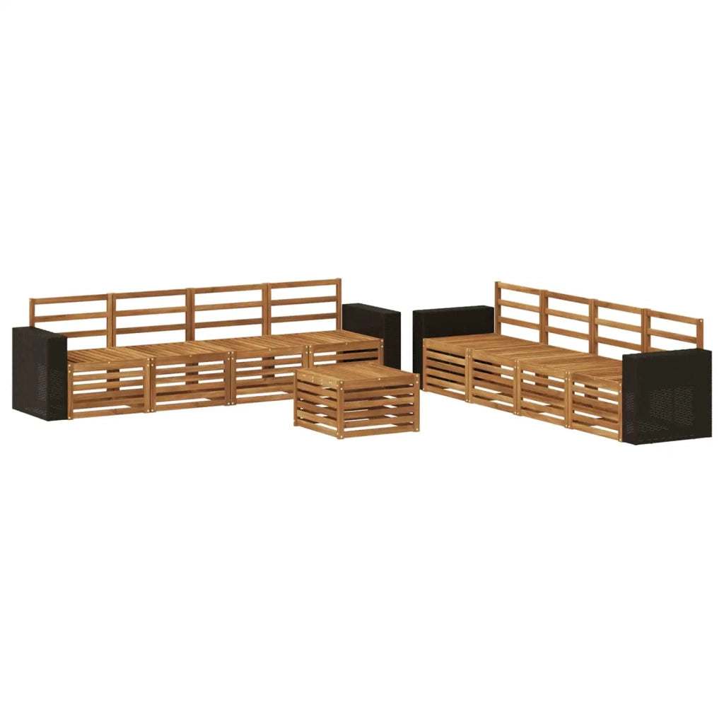 Set di divani da esterno 9 pz Naturale 3384180