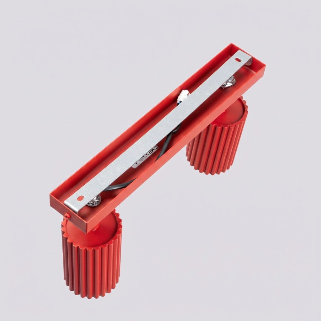 Plafoniera KARBON 2 rosso