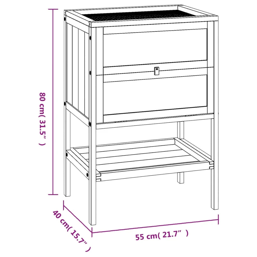 Gabbia per criceti 55 x 40 x 80 cm in legno massello di abete marrone 02_0041678