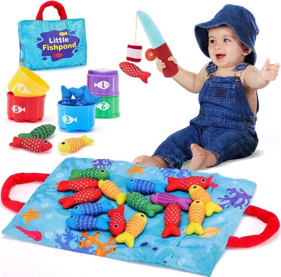 Gioco da Pesca - Giocattolo Montessori per bambini dai 6 ai 12 mesi - Gioco Sensoriale da Pesca - Motoria Finemente sviluppata - Giochi Educativi