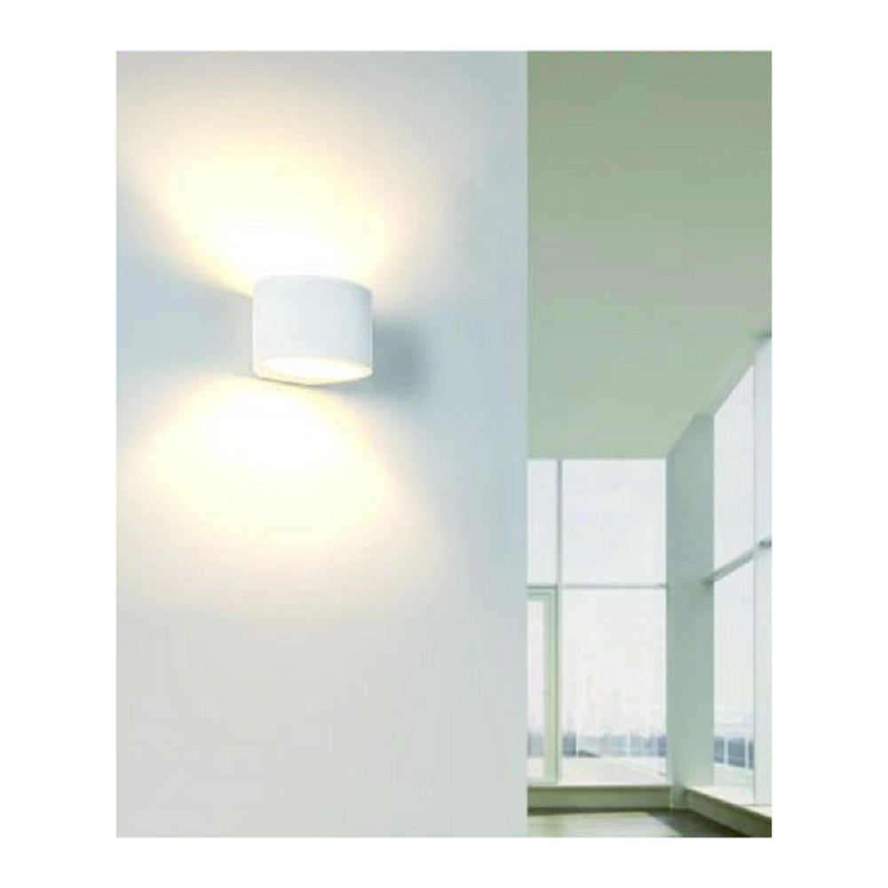 Trade Shop - Applique Lampada Parete Moderno In Gesso Ovale Attacco 1xg9 Verniciabile Gs-e65 -