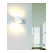 Trade Shop - Applique Lampada Parete Moderno In Gesso Ovale Attacco 1xg9 Verniciabile Gs-e65 -