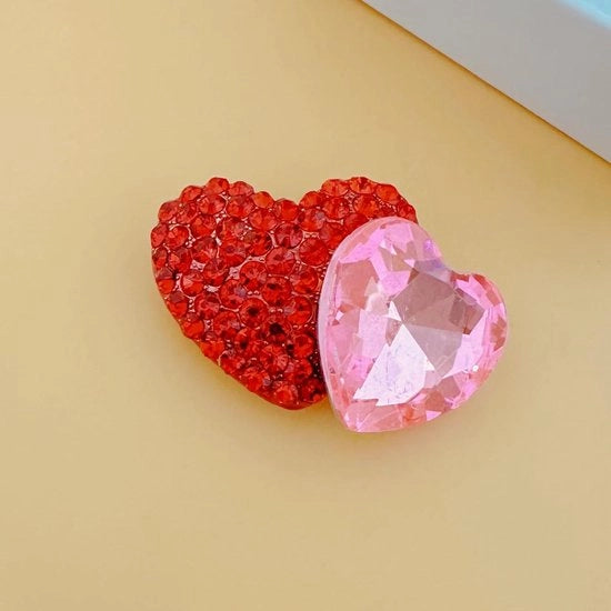 Broche a Fiore con Diamante CZ Rosso per Donna - Accessorio di San Valentino