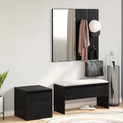 vidaXL Set mobili da ingresso 3 pcs Rovere nero 80 x 31 x 40 cm