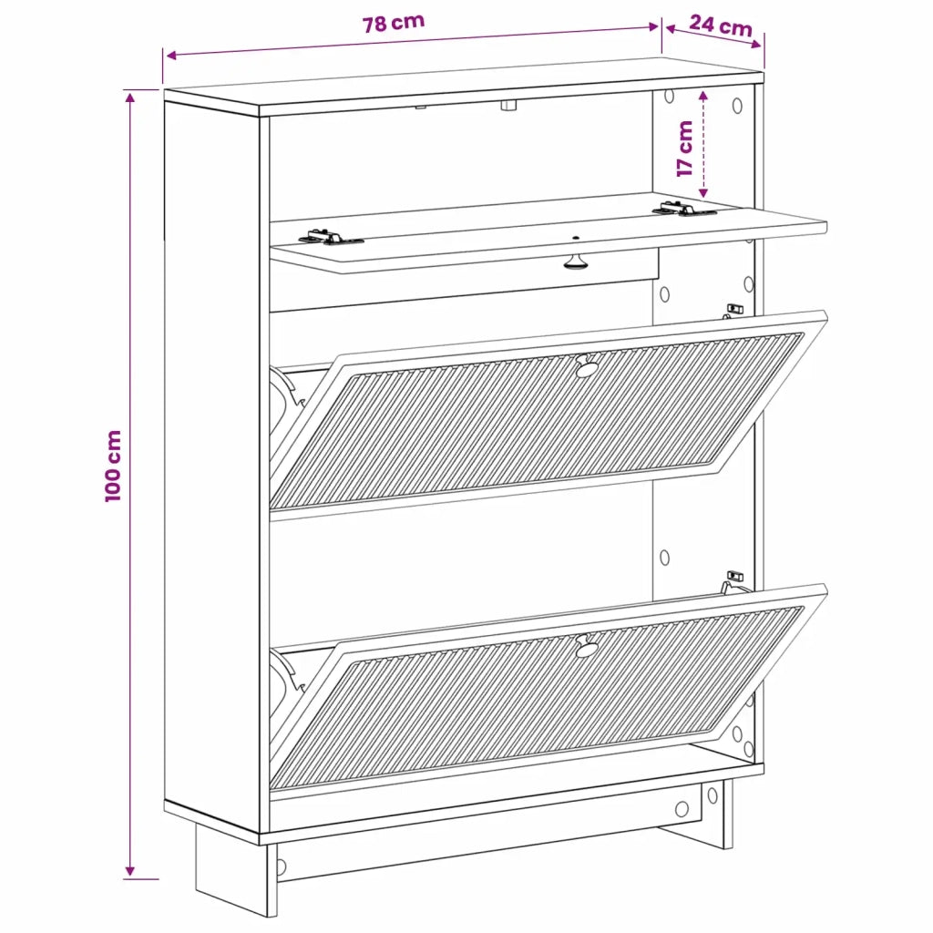 Mobile per scarpe EDE 78 x 24 x 103 cm Legno ingegnerizzato 895996
