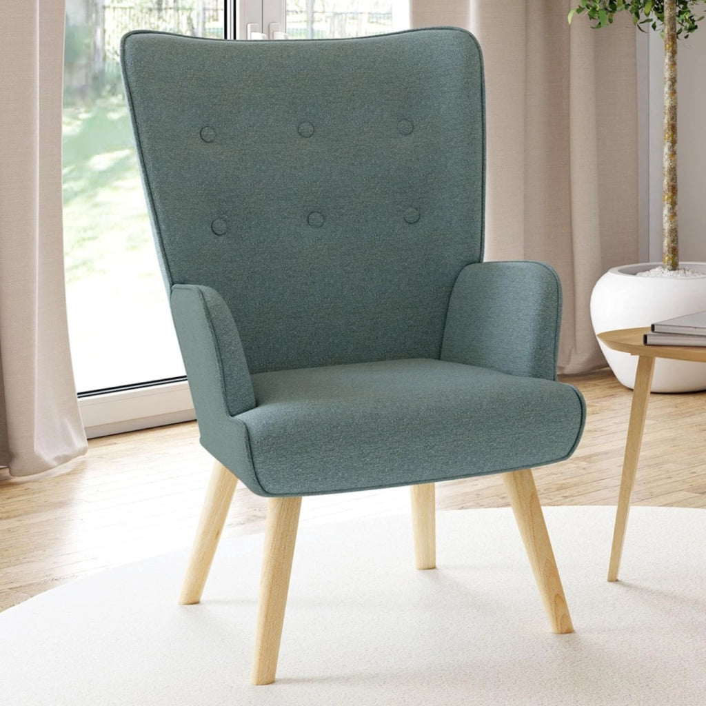 Sillón escandinavo IVAR en tejido verde eucalipto