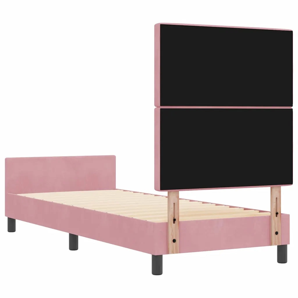 Letto a molle con testiera Rosa 80 x 200 cm Velluto 3344842