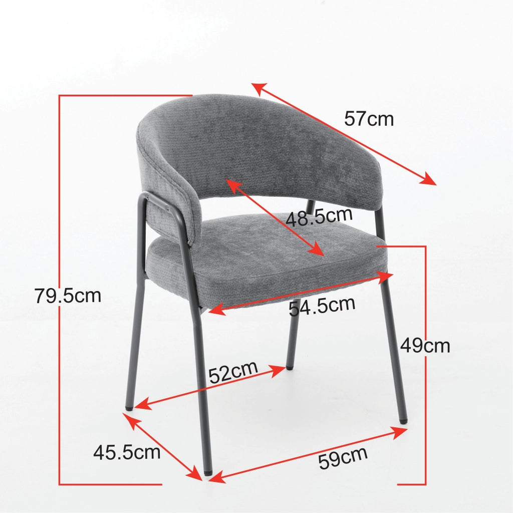 Sedia da pranzo moderna in chenille - Zephmum- Gambe in ottone antico, arancione
