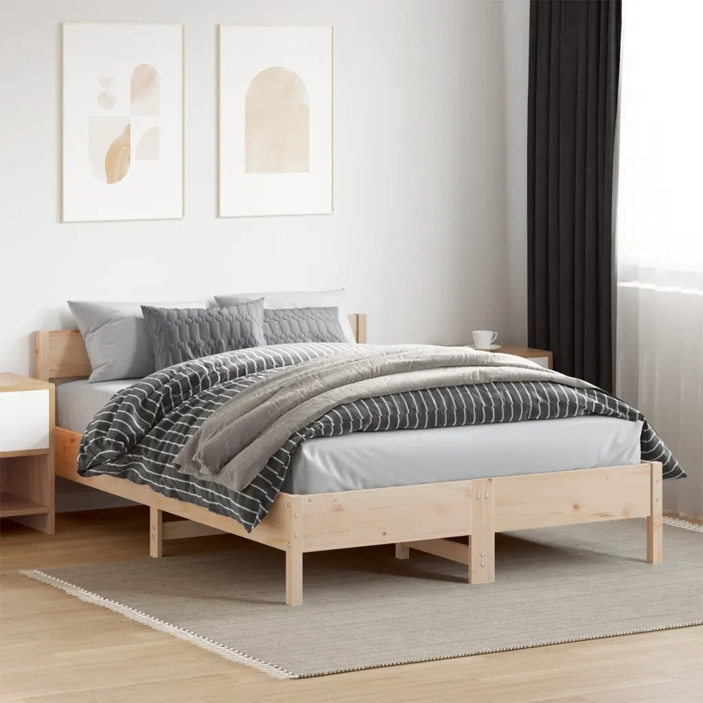 Letto senza Materasso 160x200 cm in Legno Massello di Pino 842742