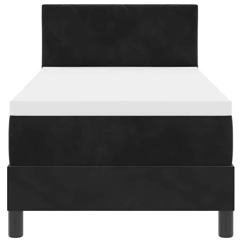 Letto a Sorgente LED con materasso Nero 80 x 200 cm Velluto 3342682