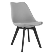Sedia VALORA RIXK - Grigio con gambe nere per soggiorno, studio, sala da pranzo x1