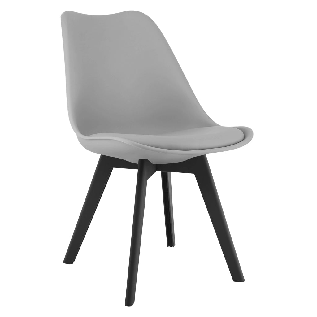 Sedia VALORA RIXK - Grigio con gambe nere per soggiorno, studio, sala da pranzo x1