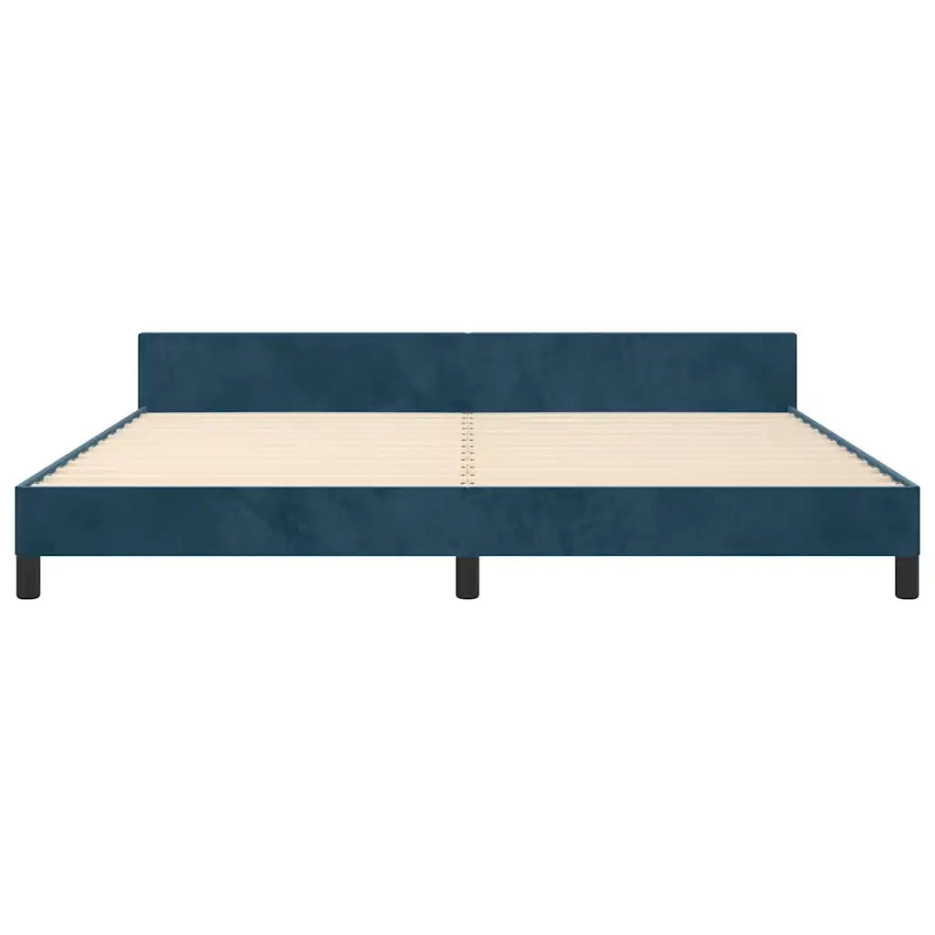 Letto matrimoniale | Letto per adulti | Giroletto senza Materasso Blu Scuro 200x200 cm in Velluto