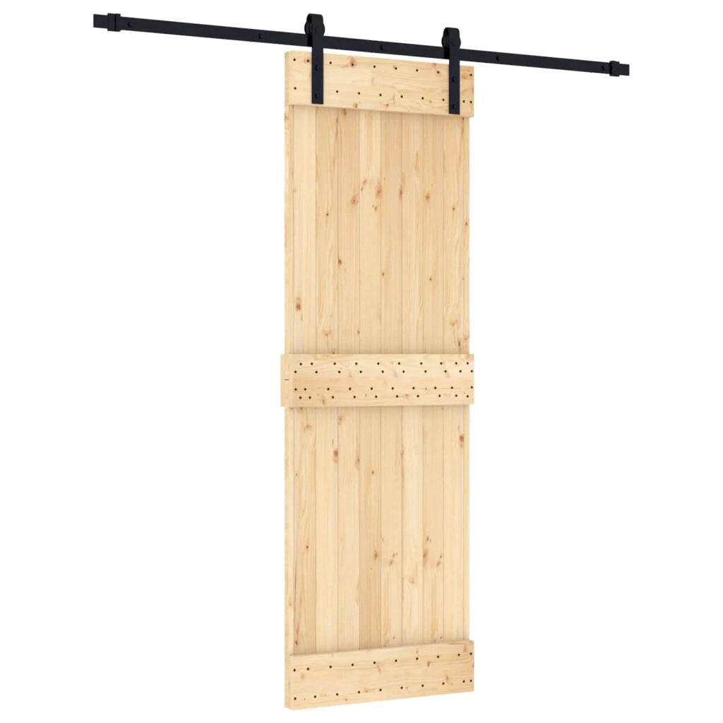 Porta scorrevole Naturale e Nero 70 x 210 cm