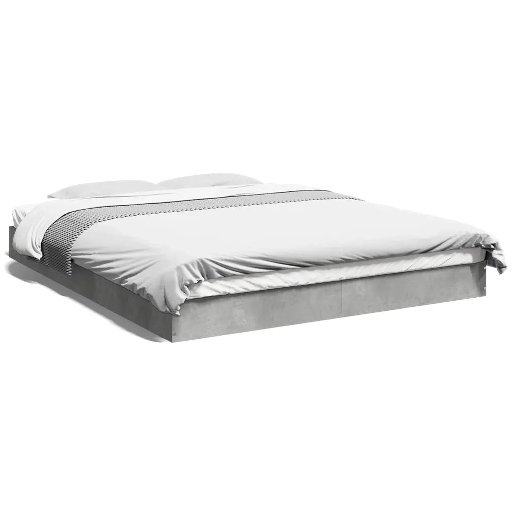 Letto matrimoniale | Letto per adulti | Giroletto Grigio Cemento 160x200 cm in Legno Multistrato