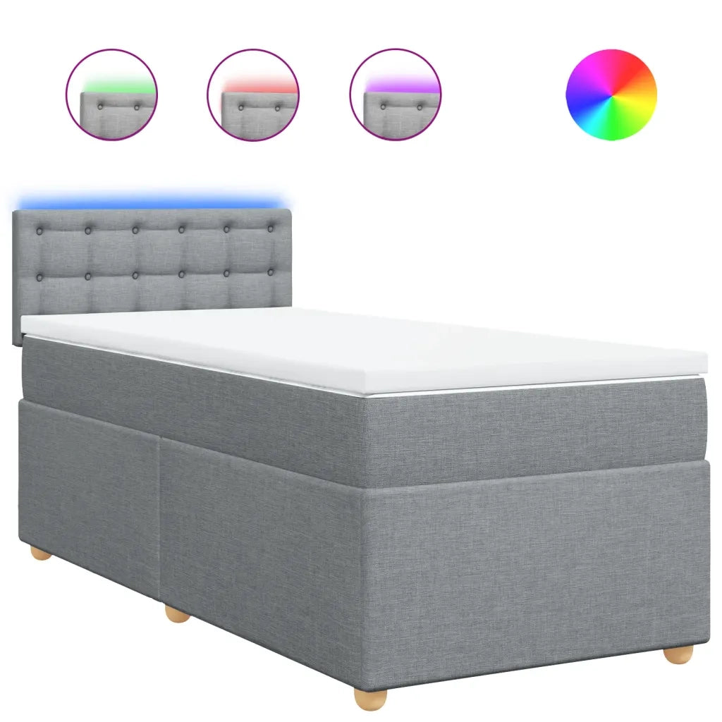 Giroletto a Molle con Materasso Grigio Chiaro 90x200 cm Tessuto 3288877