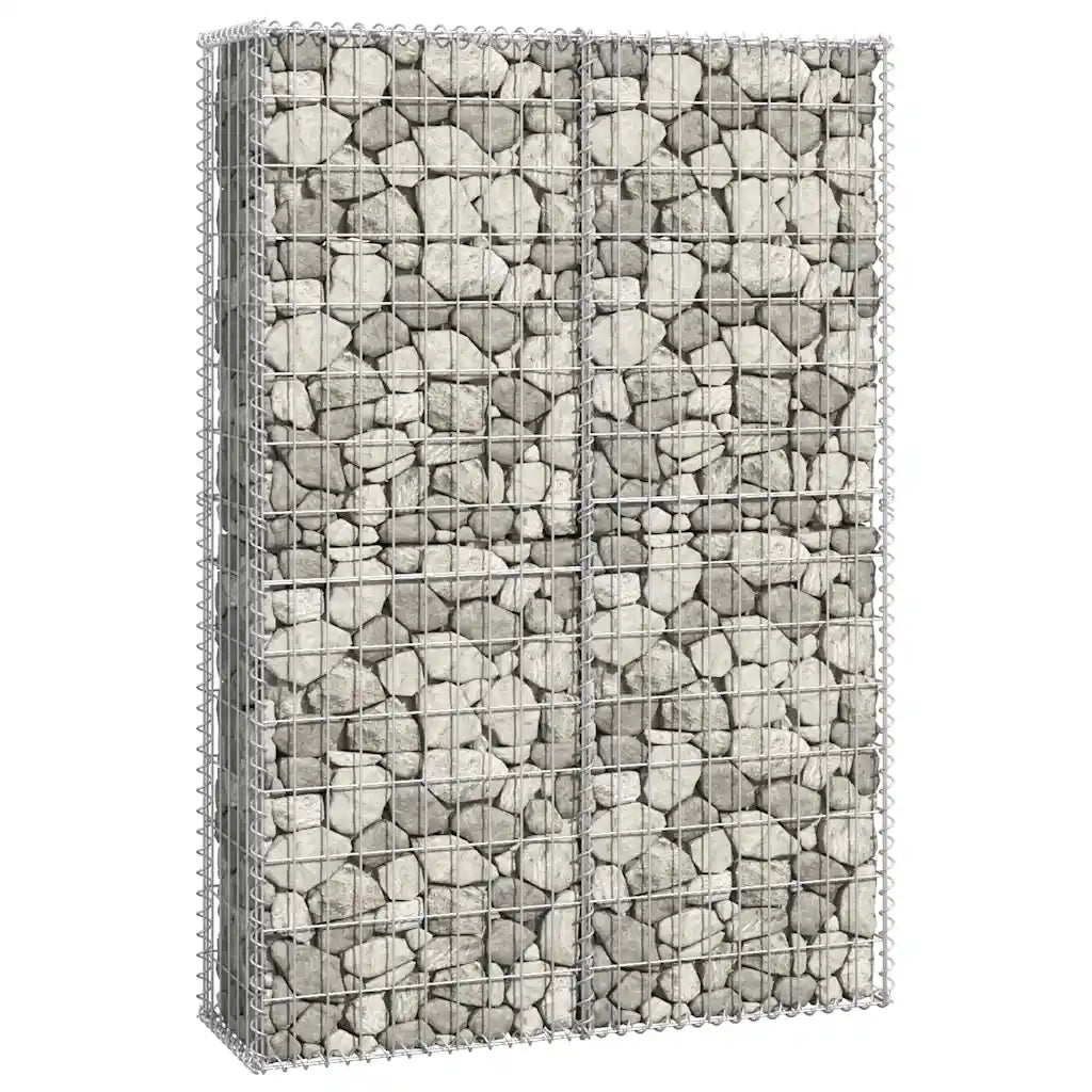Cesto Gabbione con Coperchio in Filo Zincato 150 x 100 x 30 cm 141042