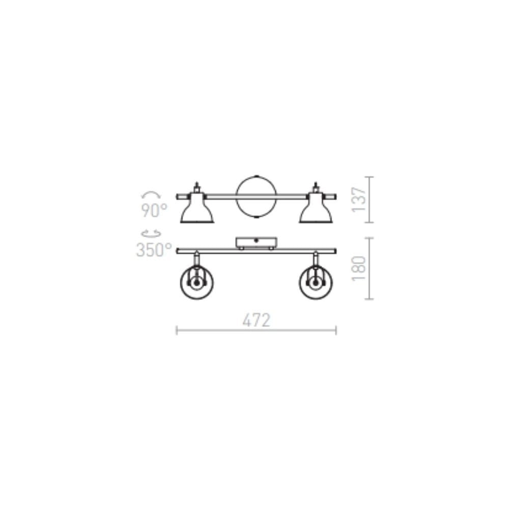 Faretto applique ROSITA II da parete bianco/grigio argento  230V LED GU10 2x9W