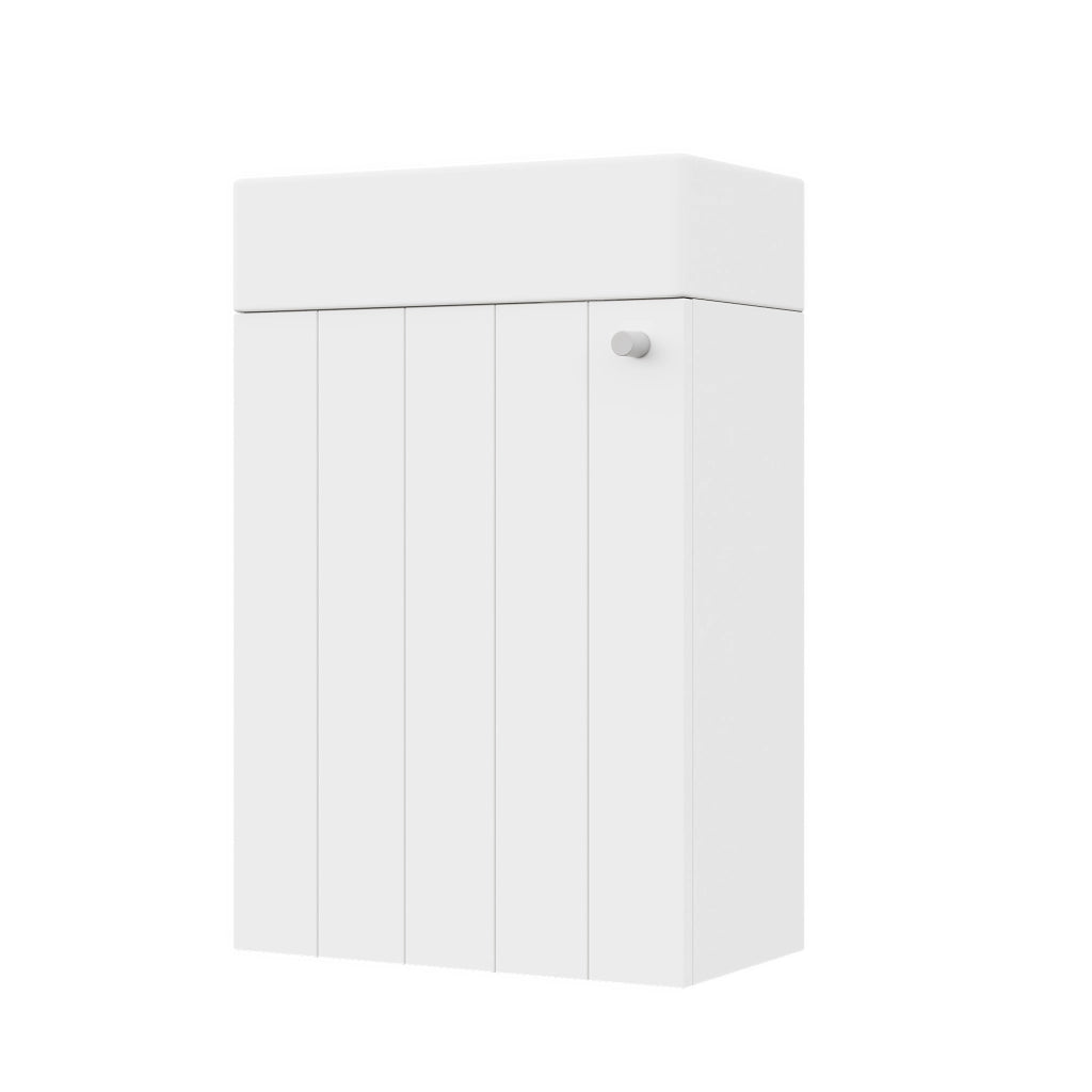 Mobile lavabo da parete bianco 41 x 23 x 62,5 cm con finitura laccata e chiusura soft-close