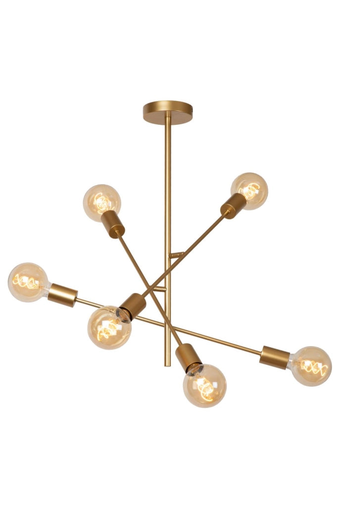 Plafoniera loft Lester oro opaco metallo 6xE27 Lucide