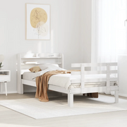 Giroletto con Testiera senza Materasso-Struttura Letto Bianco 100x200 cm 274315