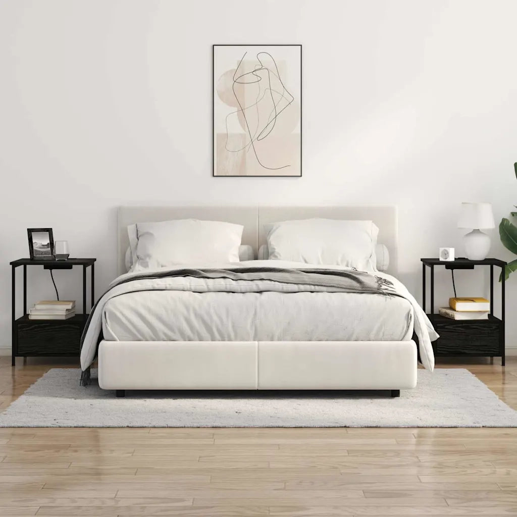 Armadio da Notte Rovere Nero 42 x 41 x 56 cm Legno multistrato 859430