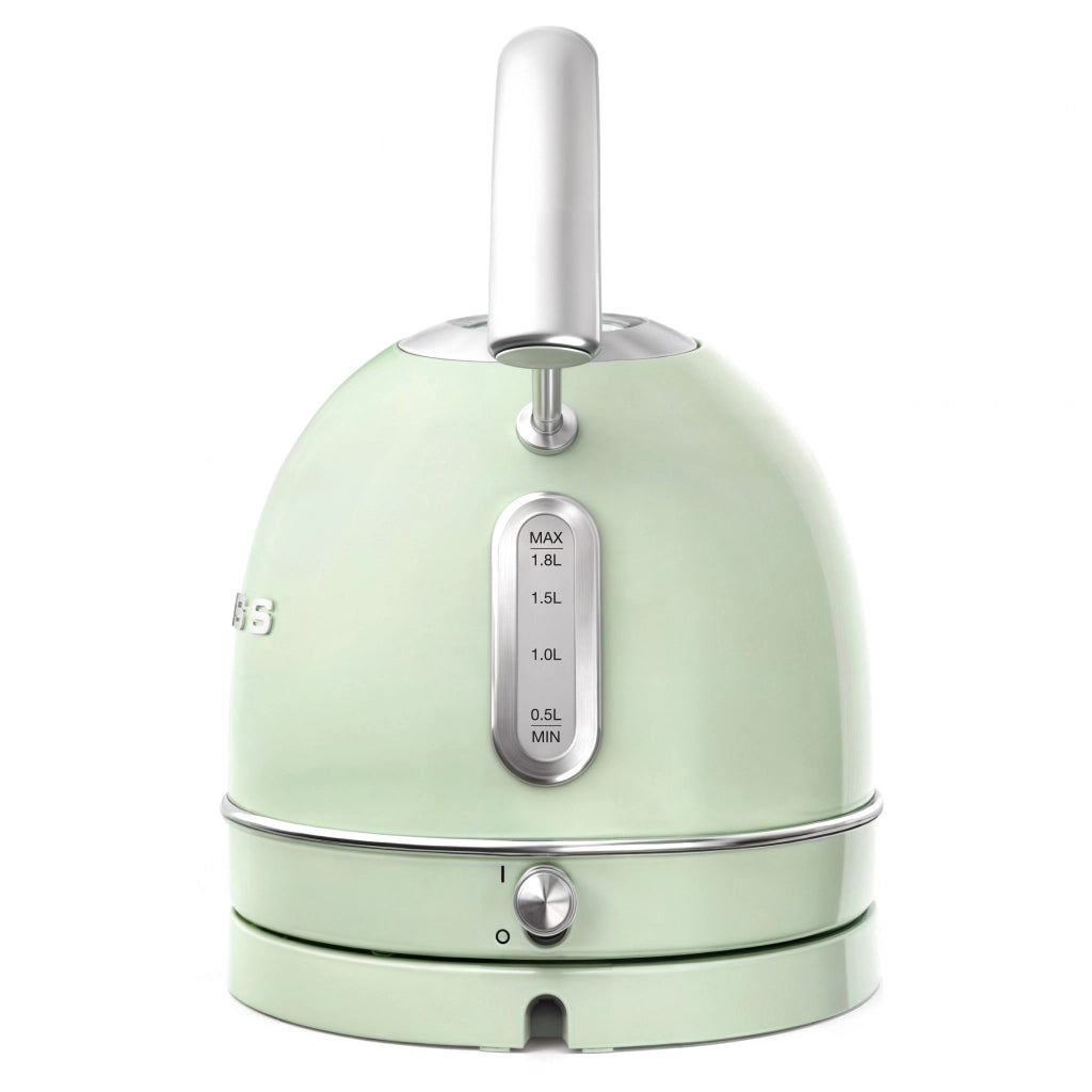 Bollitore vintage SWEISS KTL7 1,8L e base girevole a 360°C, 2200W, verde
