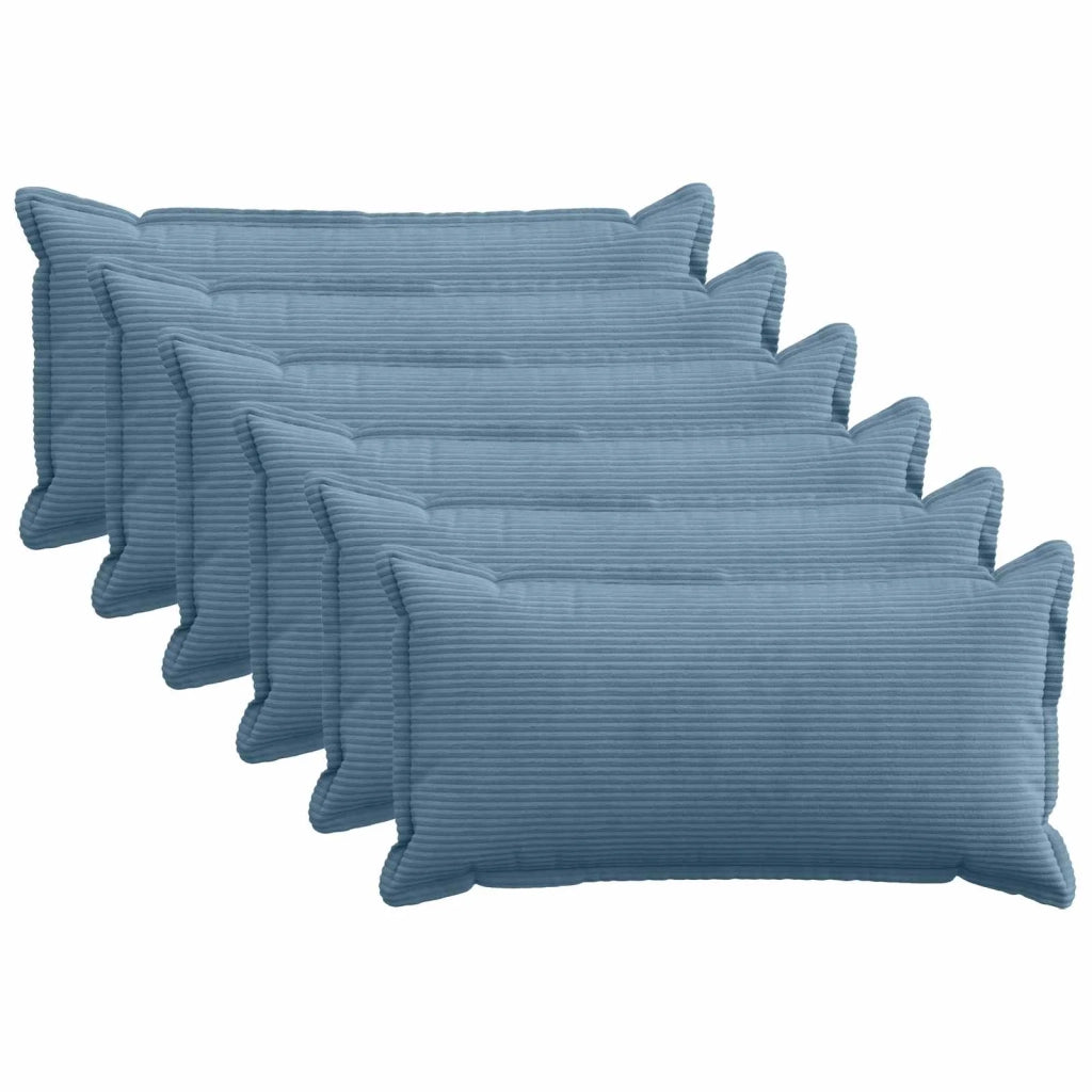 Federa 6 pz HOUTEN Blu 40 x 80 cm corduroy 918182