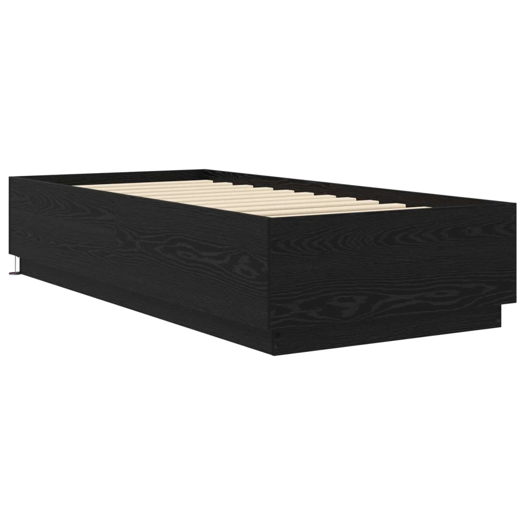 Letto con LED Rovere Nero 80 x 200 cm Legno ingegnerizzato 3429571