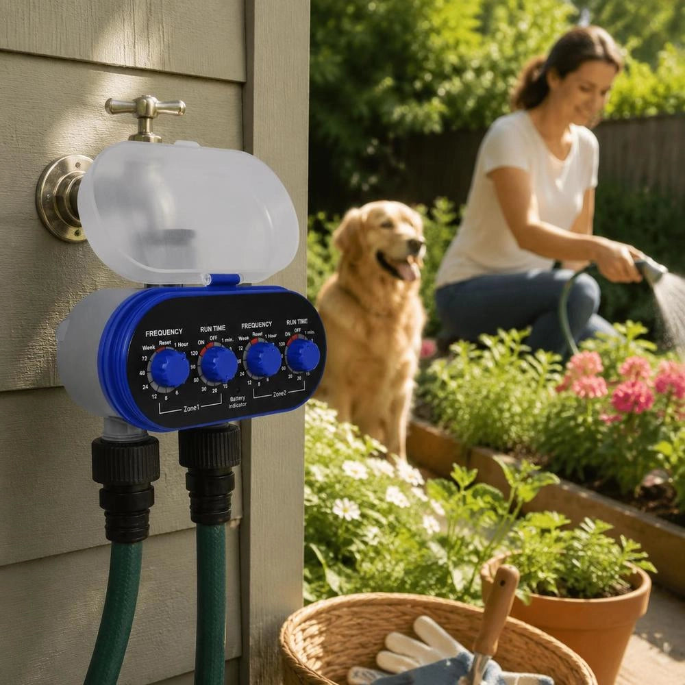 Electronic Irrigation Timer, Automatic, 2 Outputs